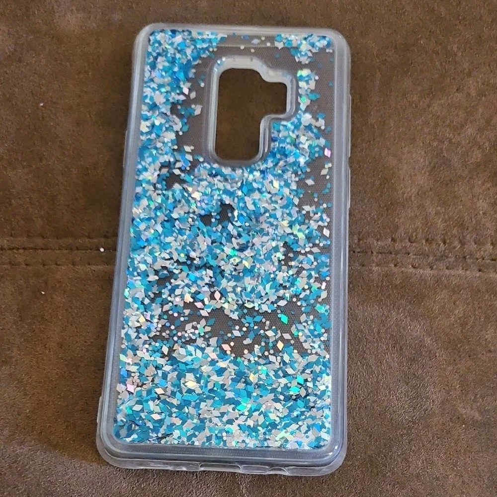 Samsung Clear Case with Blue Glitter